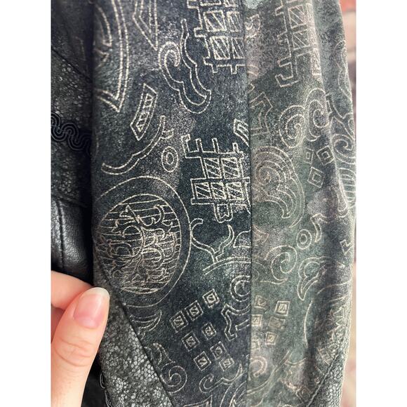 badlands leather jacket unique pattern dolman sleeve 1990s black - Picture 4 of 16